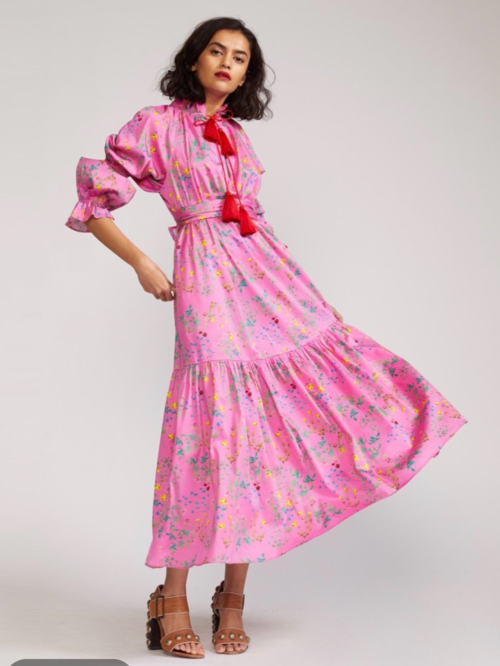 *NWT* Cynthia Rowley “Sanibel” Pink Floral Maxi Dress, size L